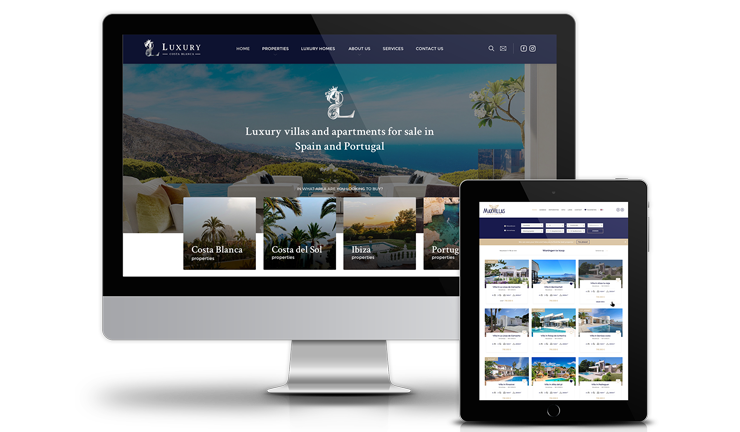 Diseño web adaptable para Bastjon Azul real estate Spain